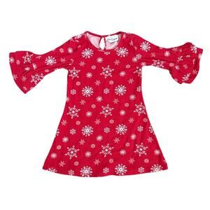 Rare Editions Red Snowflake Dress | 4T